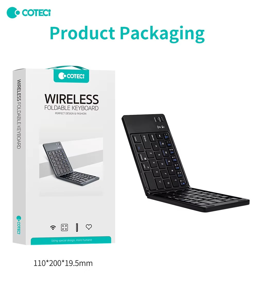 Coteci Portable Foldable Wireless Bluetooth Keyboard