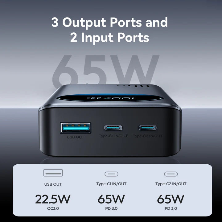JOYROOM JR-PBF05 Pro 65W Digital Display Fast Charging Power Bank 30000mAh
