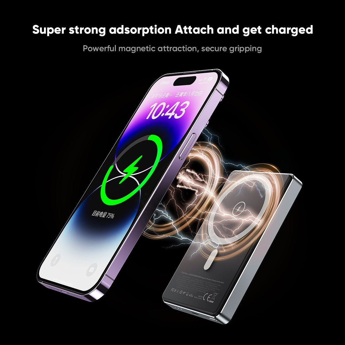 VIDVIE PB7008 10000mAh Ultra-thin Magnetic Wireless Charging Power Bank