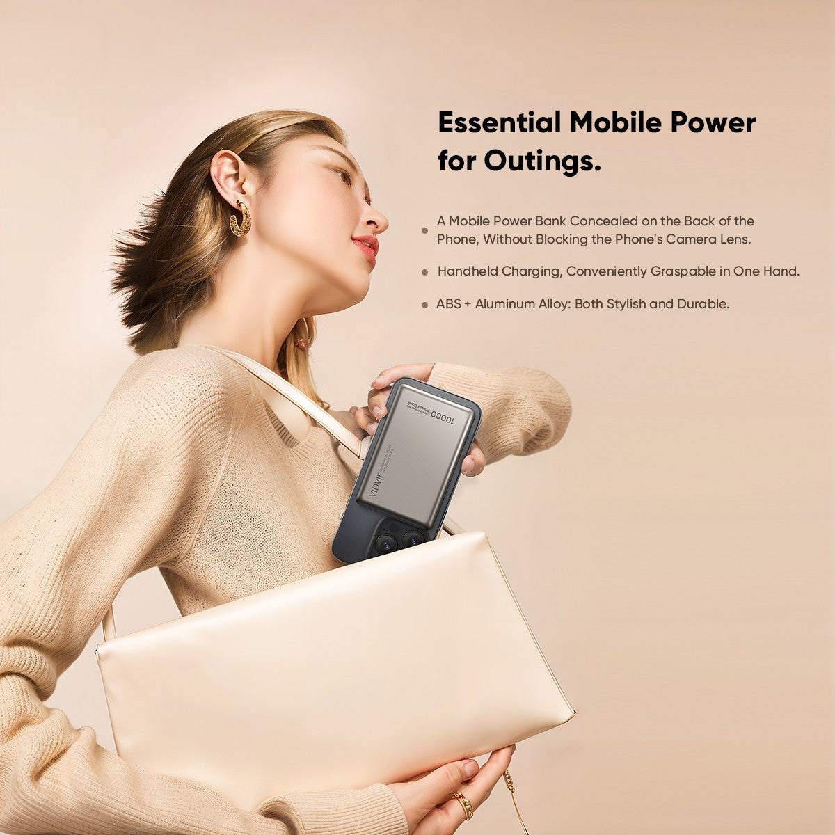 VIDVIE PB7008 10000mAh Ultra-thin Magnetic Wireless Charging Power Bank