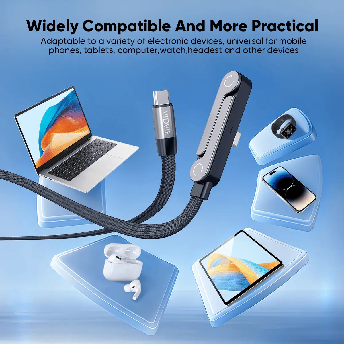 VIDVI CB4068C&C 66W Type-C to Type-C Bracket Data Cable