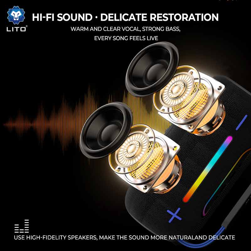 LITO LS13 30W Wireless Outdoor Speaker with RGB Lights and Deep Bass