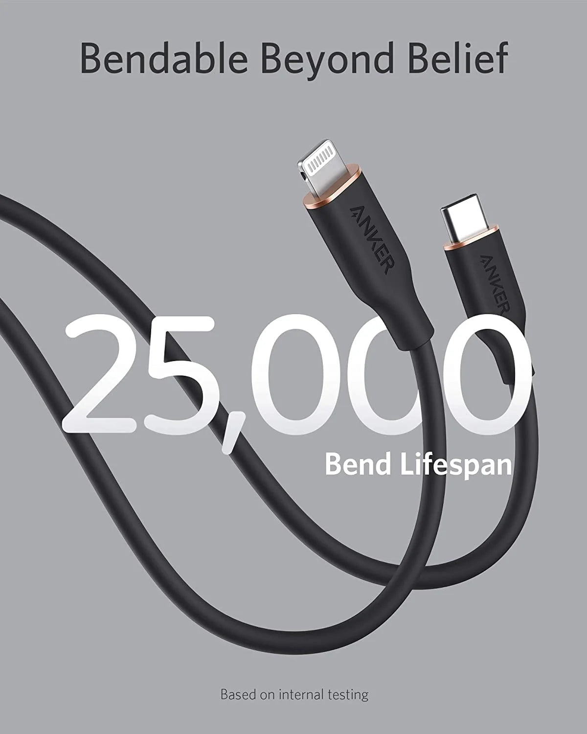 Anker 641 USB-C to Lightning Cable (Flow, 3 ft Silicone) A8662