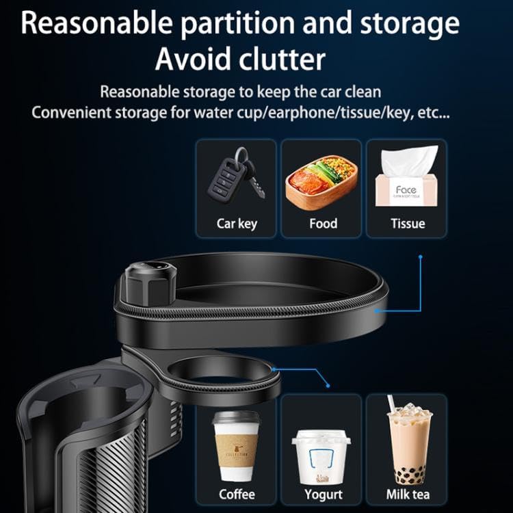 Yesido C180 – 3-in-1 Multifunctional Car Mount with Tray and Cup Holder