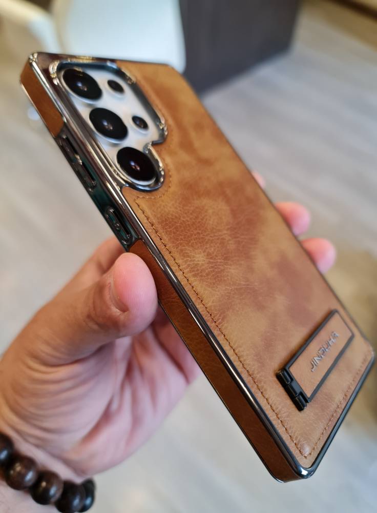 Luxury PU Leather Bracket Holder Phone Case For Samsung