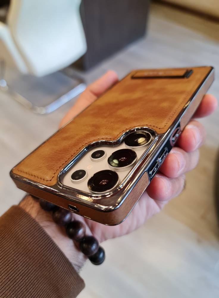 Luxury PU Leather Bracket Holder Phone Case For Samsung