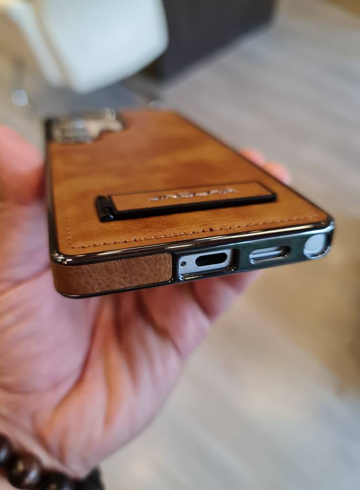 Luxury PU Leather Bracket Holder Phone Case For Samsung