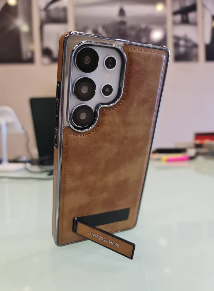 Luxury PU Leather Bracket Holder Phone Case For Samsung