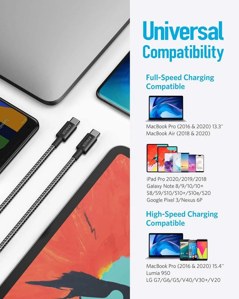 Anker USB C to USB C Cable 60W Fast Charging Cable A8752