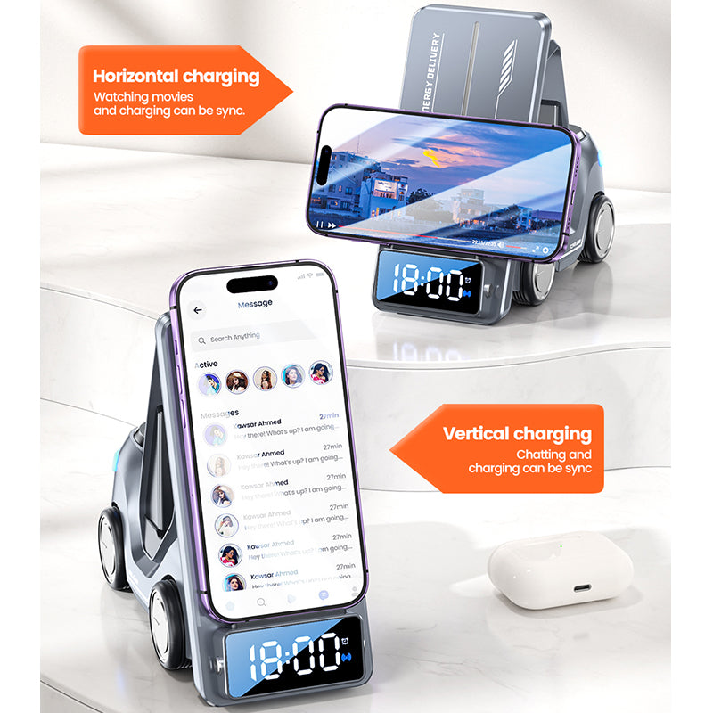 Toocki T20 5 in 1 _ 15W wireless charging station with clock and alarm