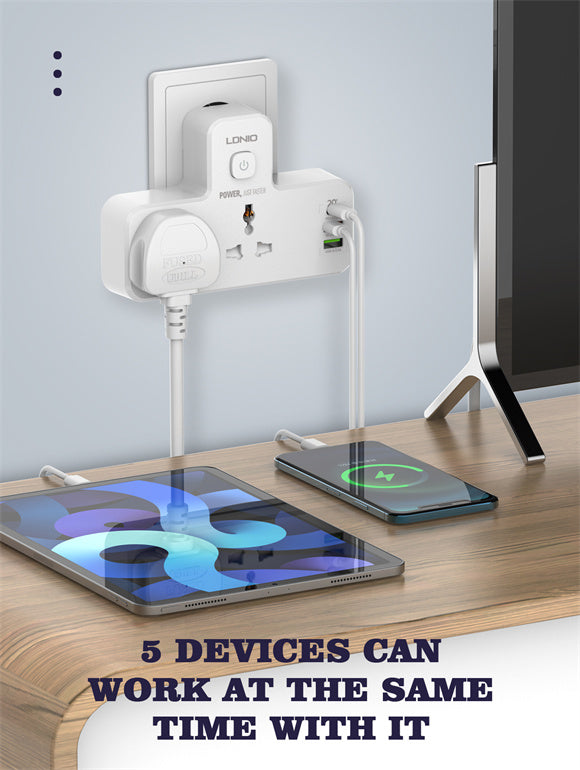 LDNIO 2 AC Outlets Portable Extension Power Socket SC2311