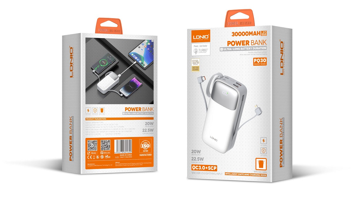 LDNIO 30000mAh Power Bank PQ30