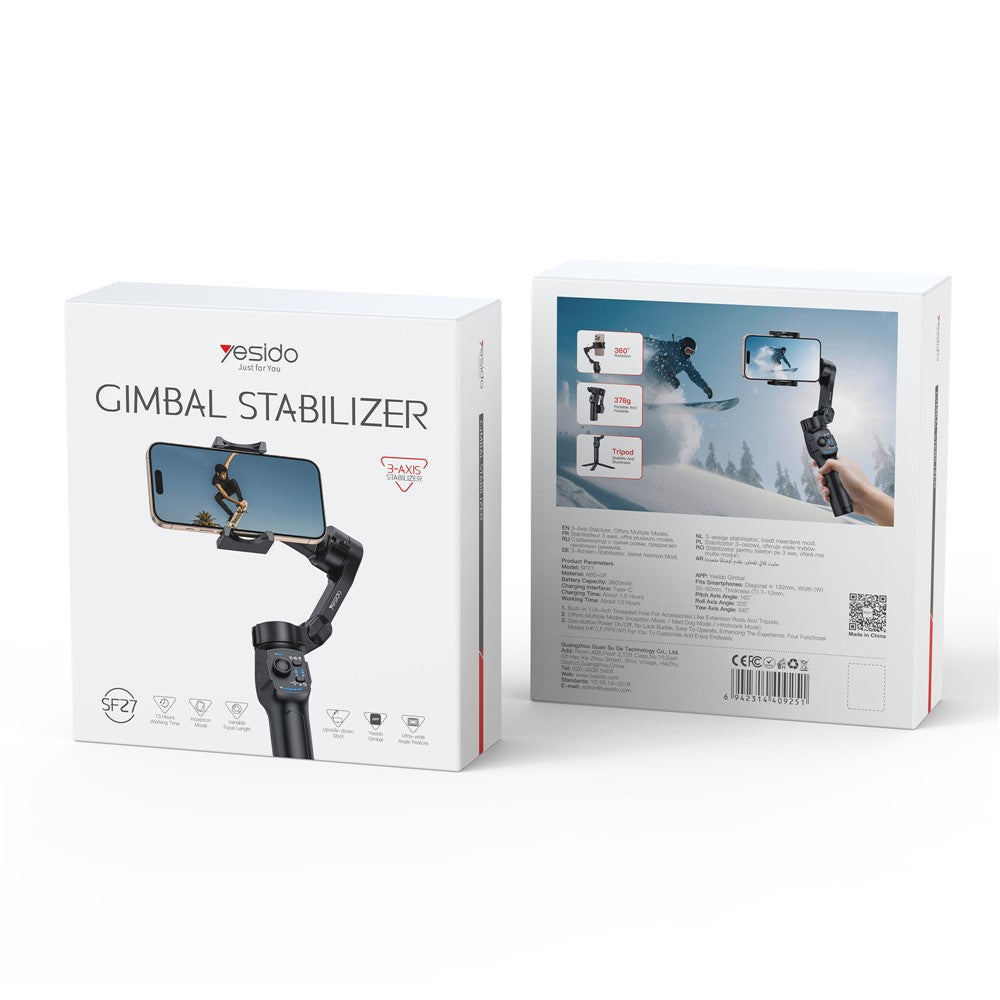 Yesido SF27 360 Degree Adjustable Tripod BT Selfie Gimbal