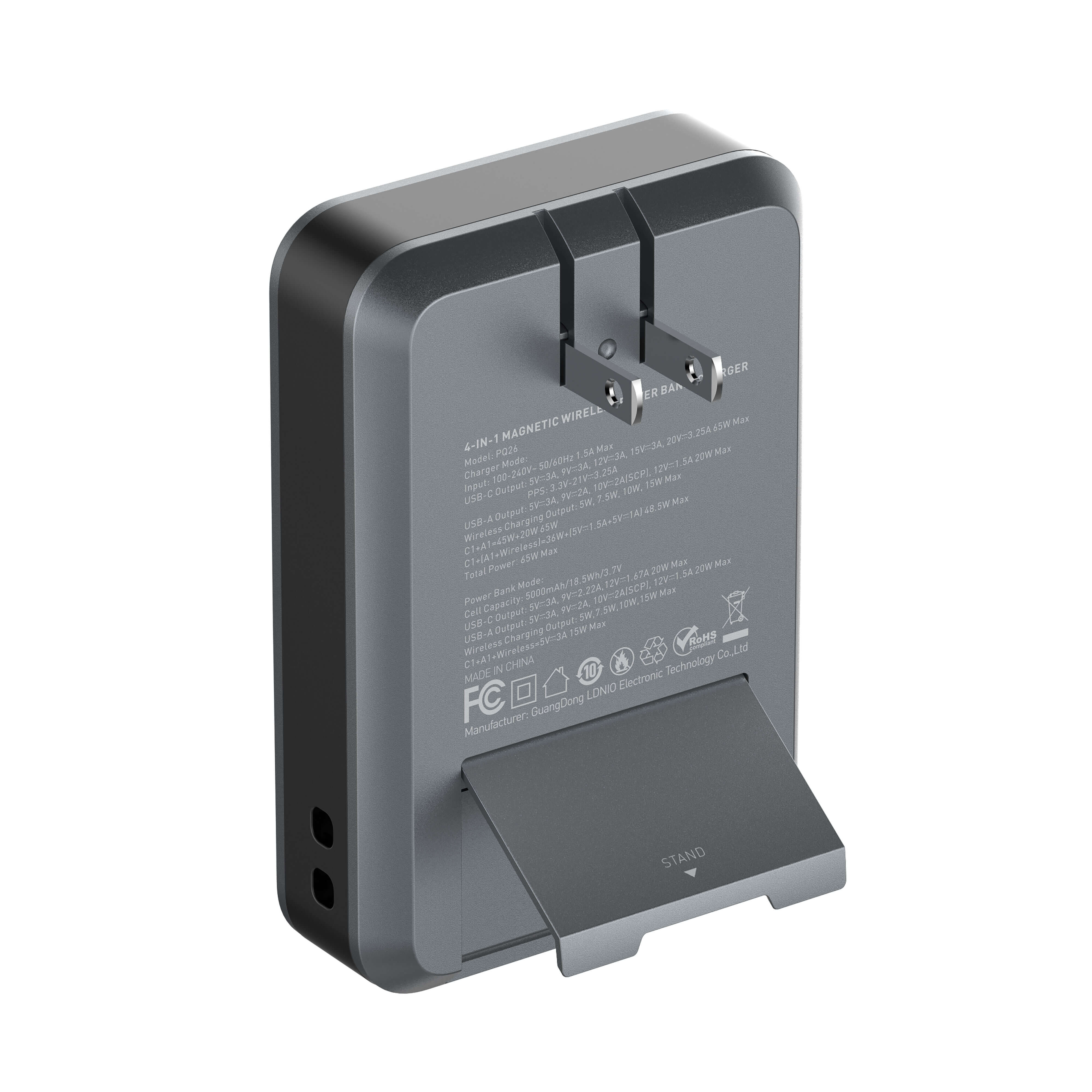 LDNIO 4-IN-1 MAGNETIC WIRELESS POWER BANK+CHARGER PQ26