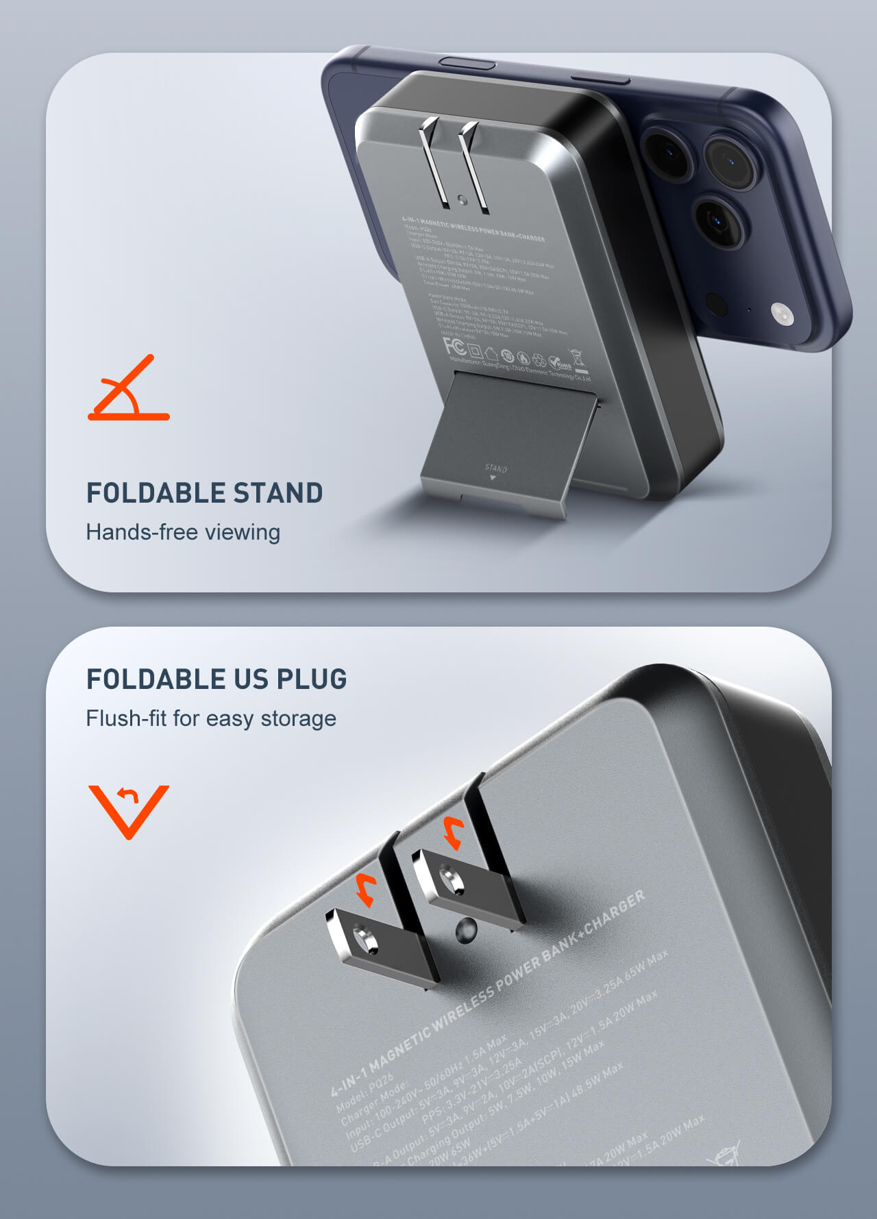 LDNIO 4-IN-1 MAGNETIC WIRELESS POWER BANK+CHARGER PQ26