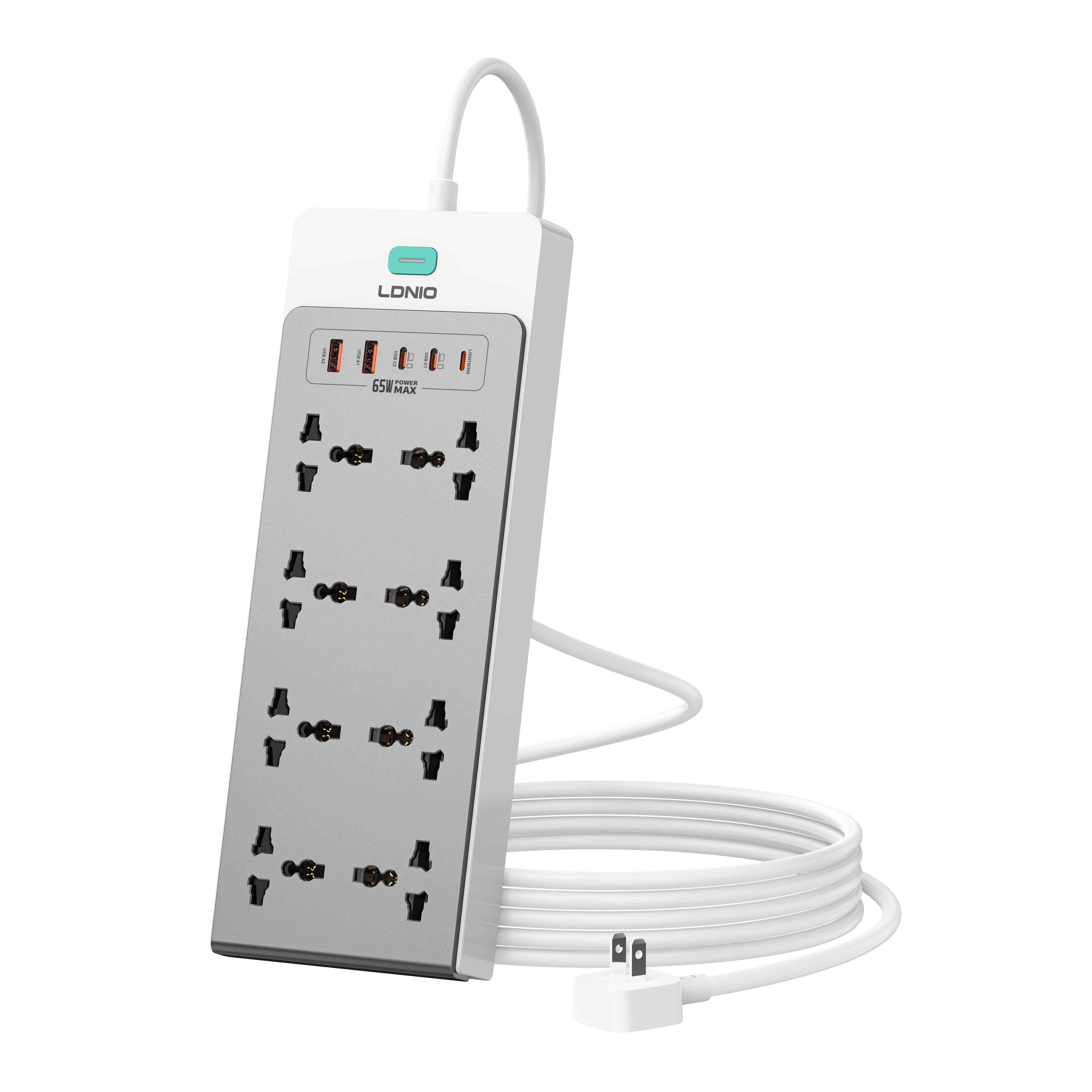LDNIO 65W Nitride Gallium Nitride Desktop Power Strip SC4