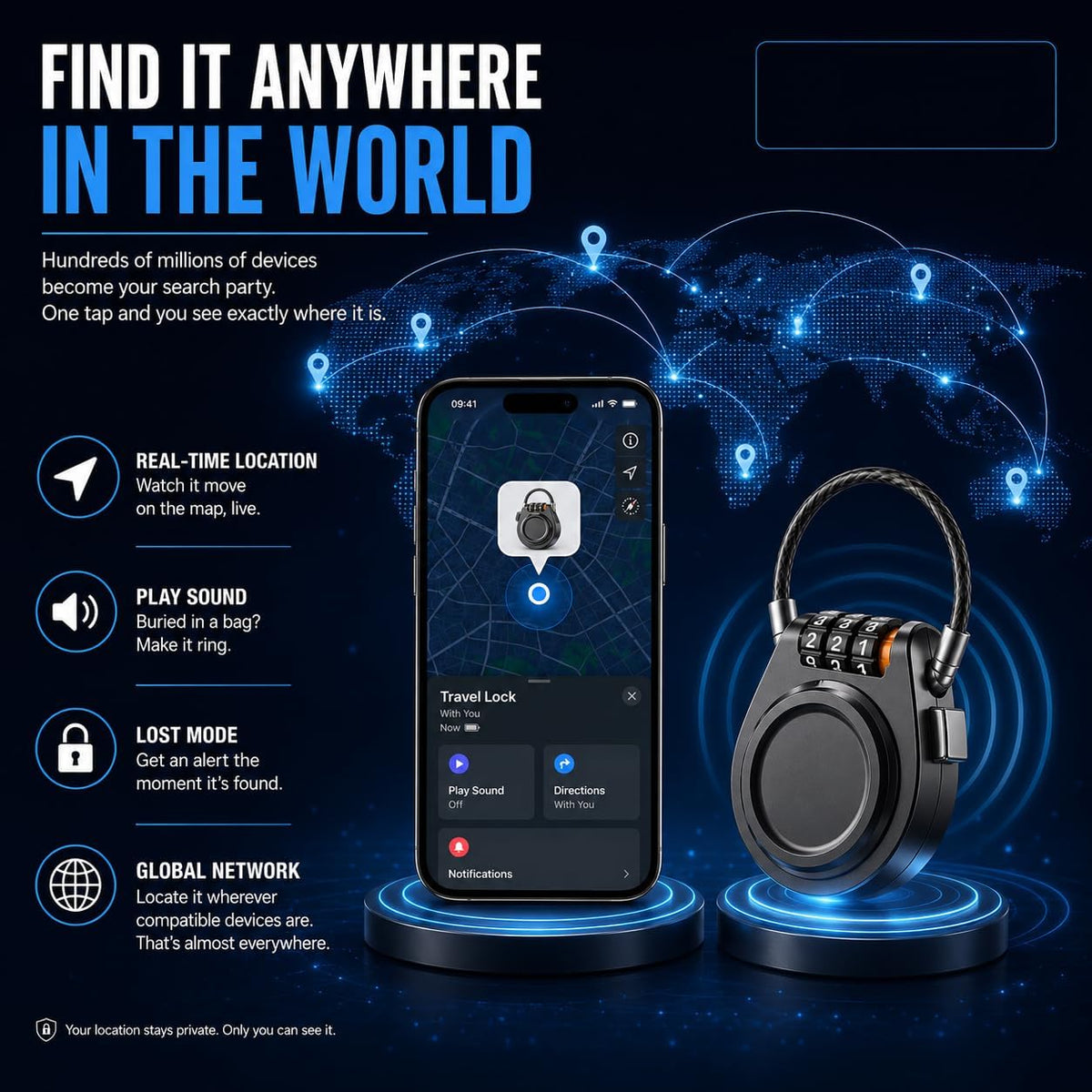 Lenyes Y03 Combination Lock Anti-Loss Device