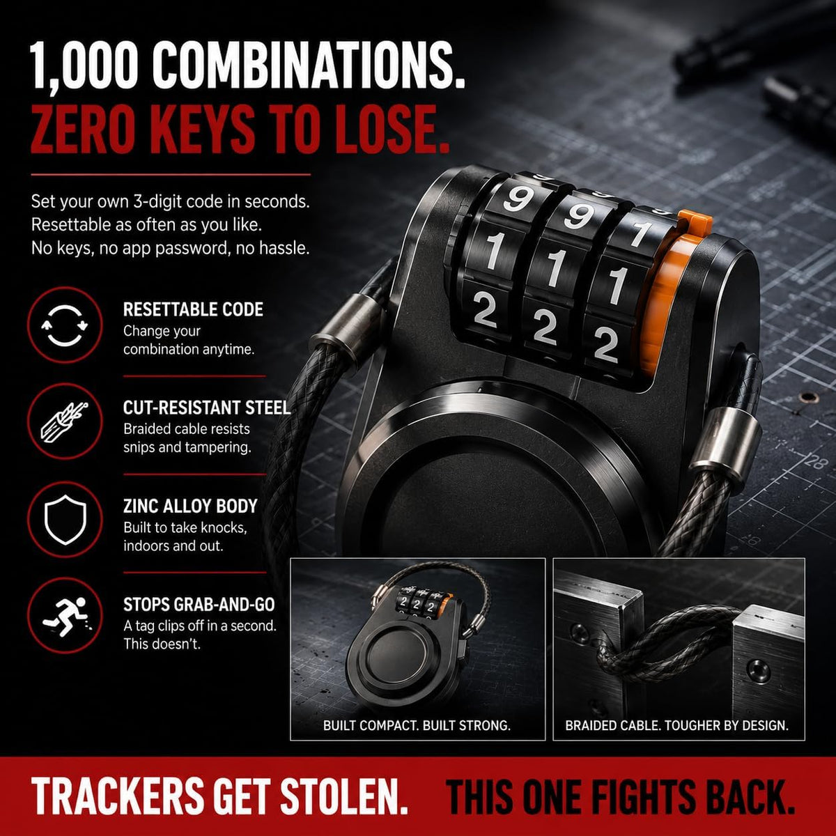 Lenyes Y03 Combination Lock Anti-Loss Device