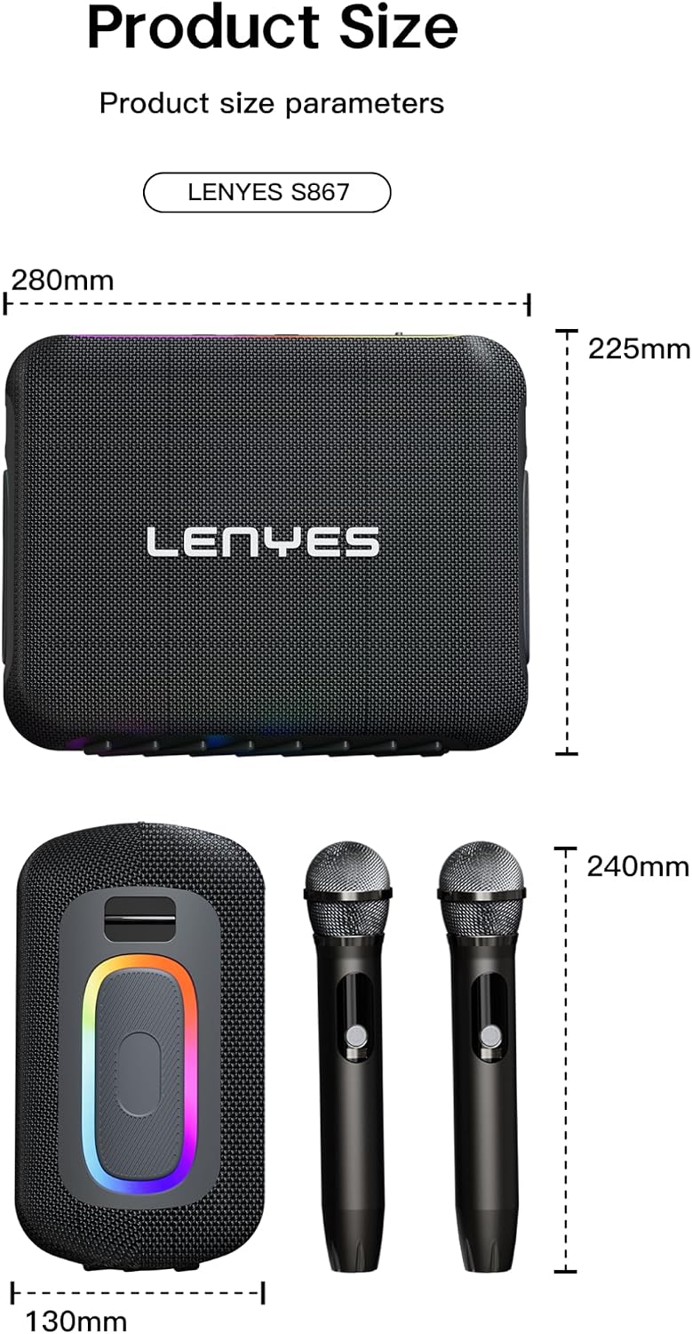 Lenyes 100W Portable Karaoke Speaker S867