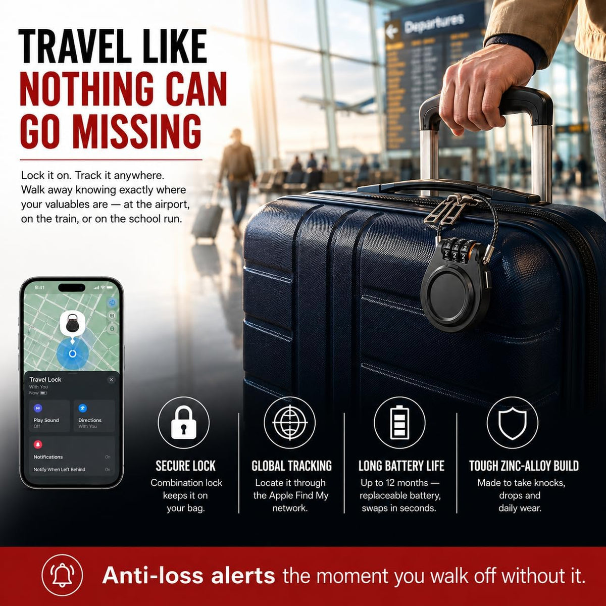 Lenyes Y03 Combination Lock Anti-Loss Device