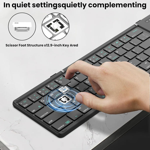 Foldable Bluetooth Keyboard With a Built-in Touchpad