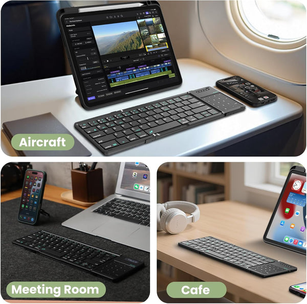 Foldable Bluetooth Keyboard With a Built-in Touchpad
