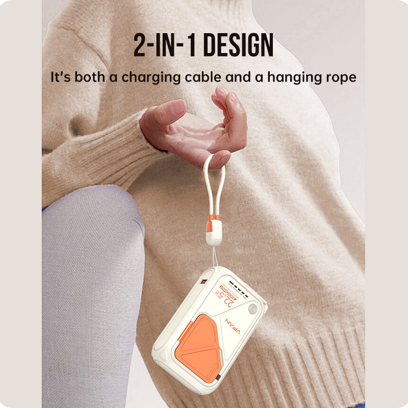 VFAN 22.5W Built-In Cable 10000mAh Multi-Functional Power Bank