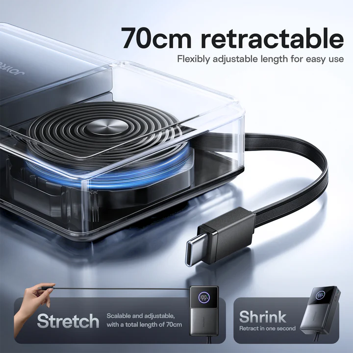 JOYROOM JR-PR1 22.5W Built-in Retractable Cable Powerbank10000mAh
