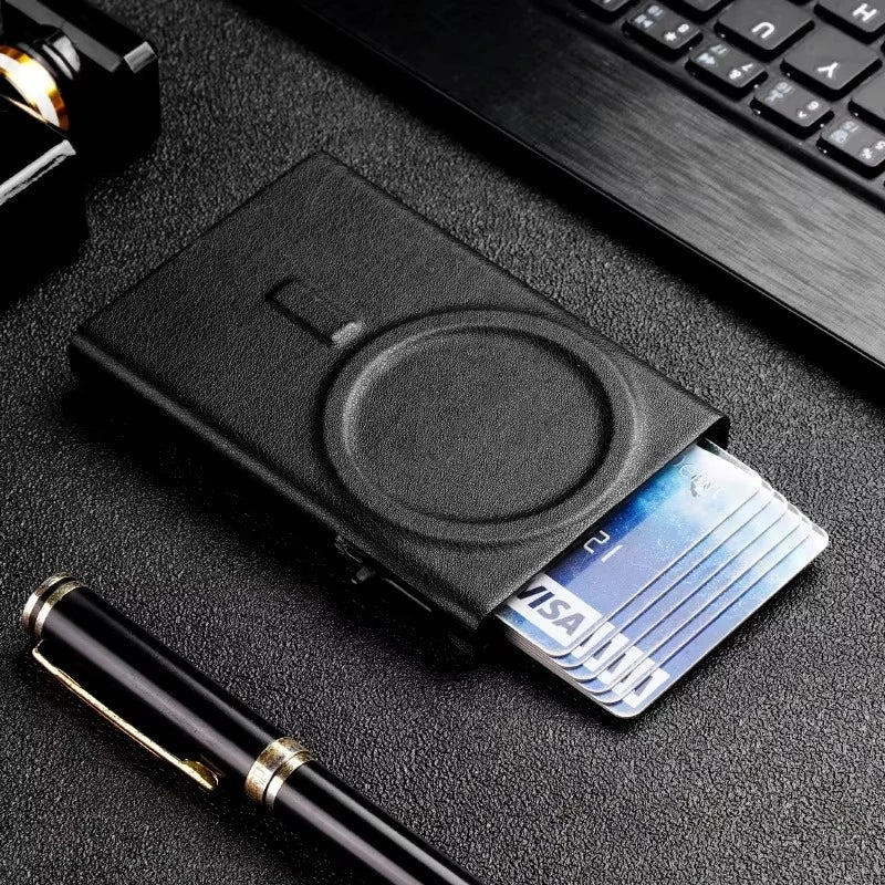 Zhuse magnetic textured automatic pop-up card holder