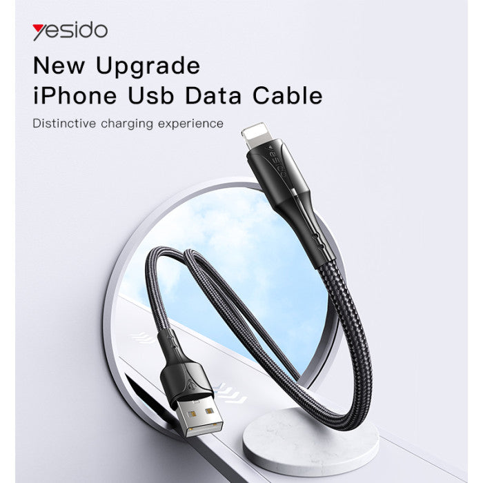 Yesido CA97 1.2M USB to Lighting Fabric Braided Fast Charging