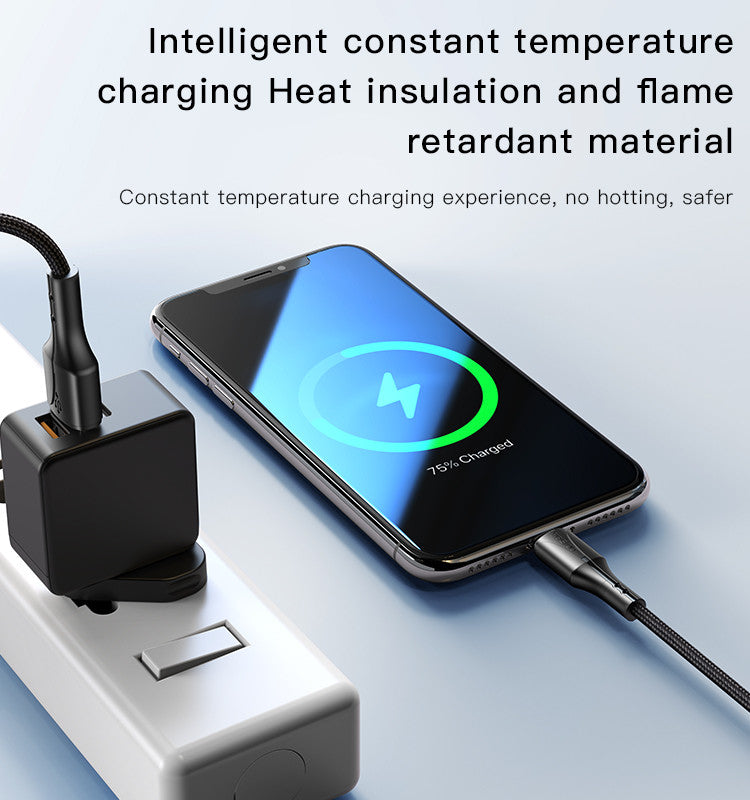 Yesido CA97 1.2M USB to Lighting Fabric Braided Fast Charging