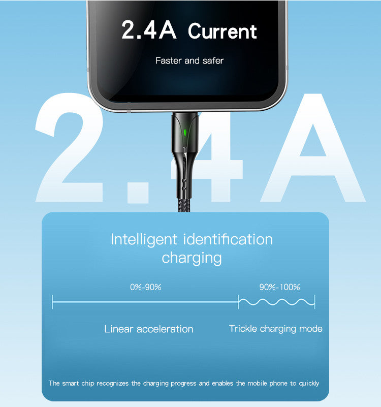 Yesido CA97 1.2M USB to Lighting Fabric Braided Fast Charging