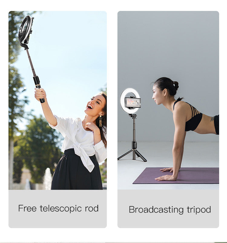 SF12 5 level Aluminum Alloy Portable With LED Ring Light Phone Holder Stand Selfie Stick