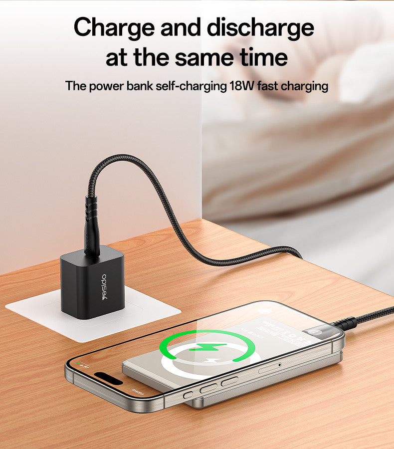 YP66 5000mAh 15W Wireless Fast Charging Alloy Magnetic Power Bank