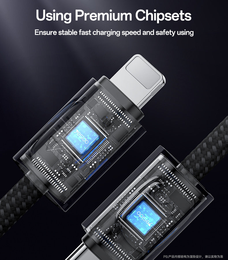 Yesido CA178 20CM 27W Type-C To Lightning Data Cable