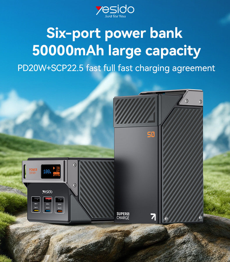 YESIDO YP63 50000mAh 22.5W Fast Charging Large Screen Power Bank