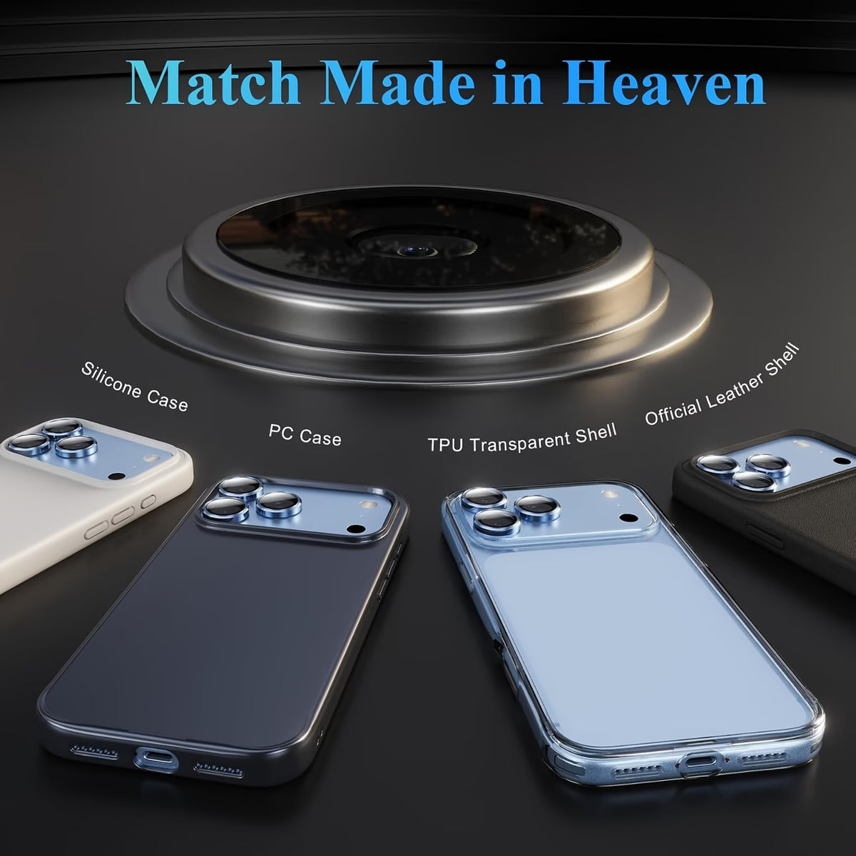 ZKLC Titanium Alloy Frosted Lens Glass camera lens protector for iPhone 18 Pro/iPhone 18 Pro Max Max