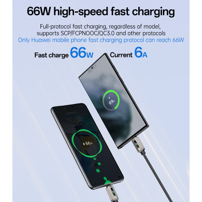 Yesido CA137C 1.2Meter 66W Fast Charging USB to Type-C
