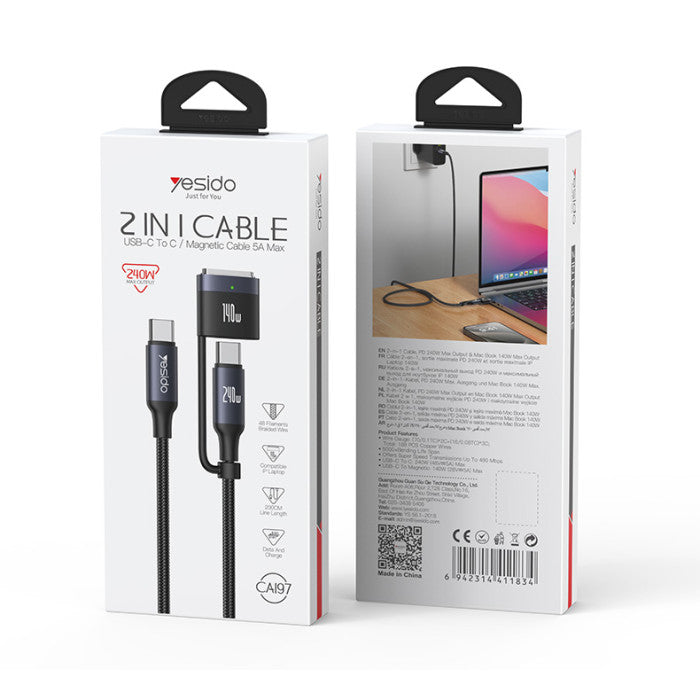 Yesido CA97 1.2M USB to Lighting Fabric Braided Fast Charging