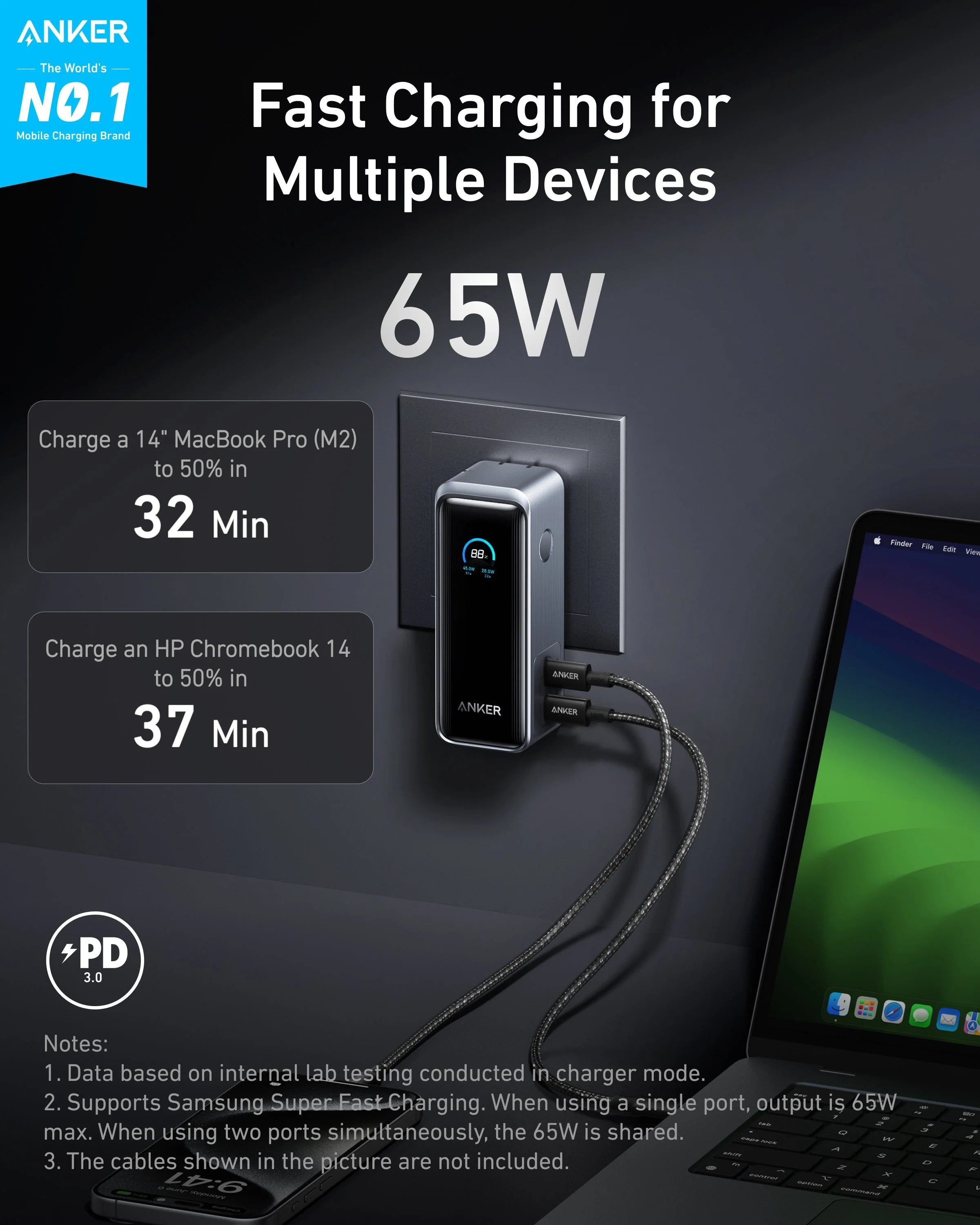 Anker Prime Power Bank (9.6K, 65W, Fusion) A1339