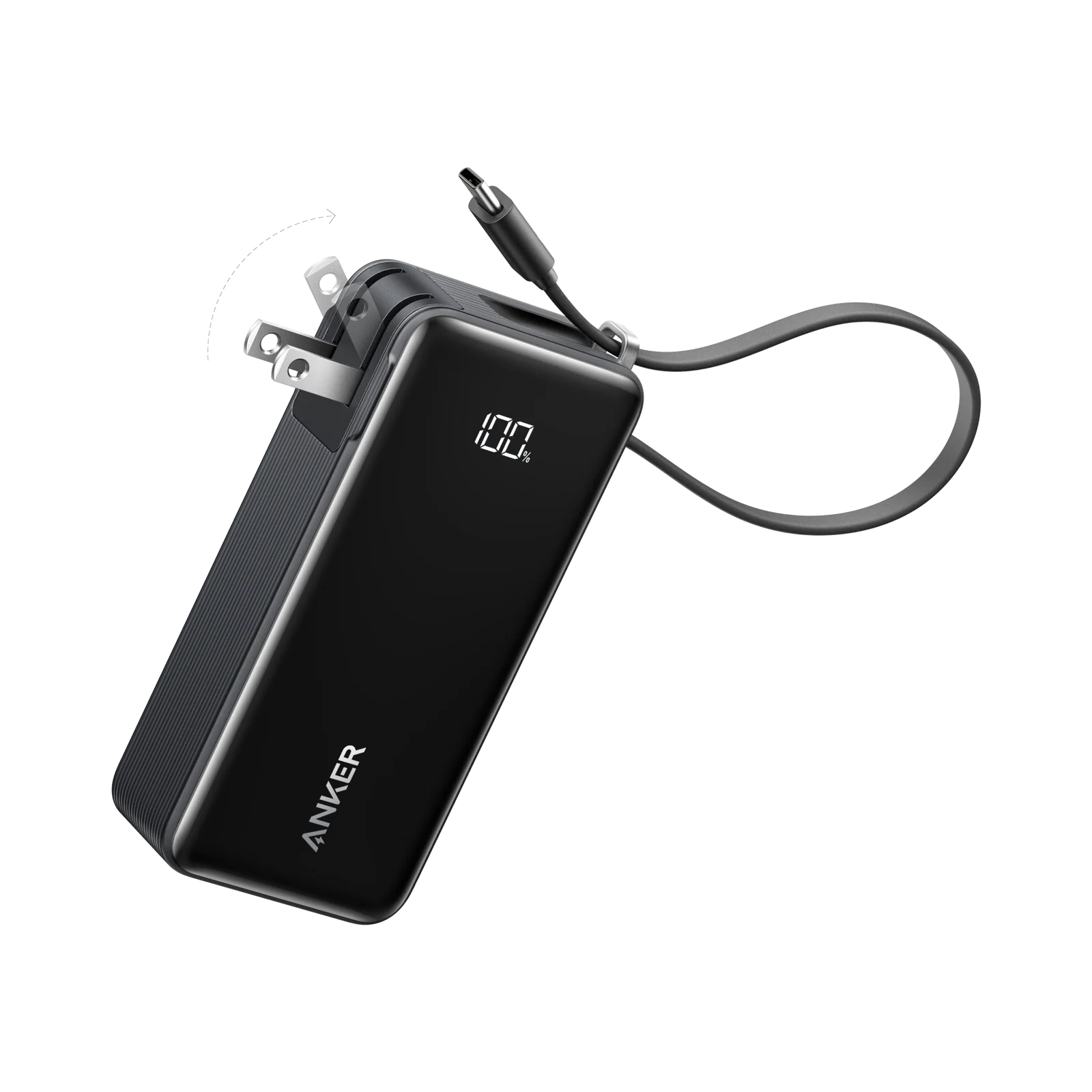 Anker Power Bank (10K, Fusion, Built-In Cable)A1637