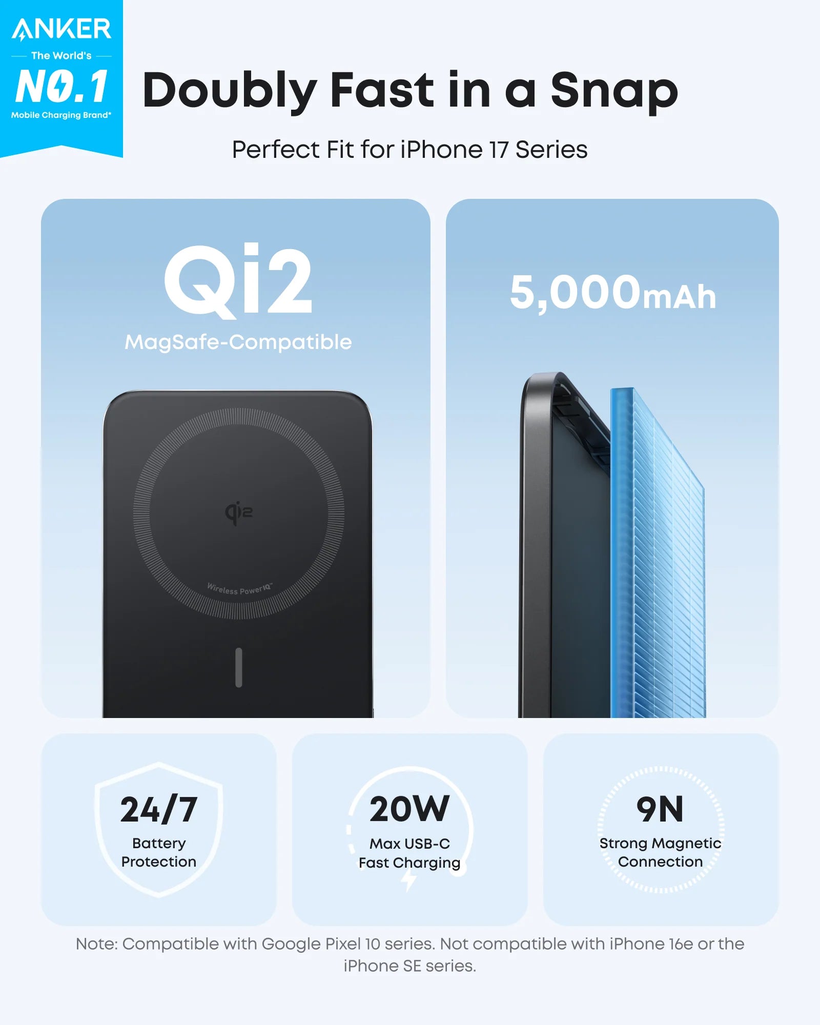 Anker Nano Power Bank (5K, MagGo, Slim) A1665