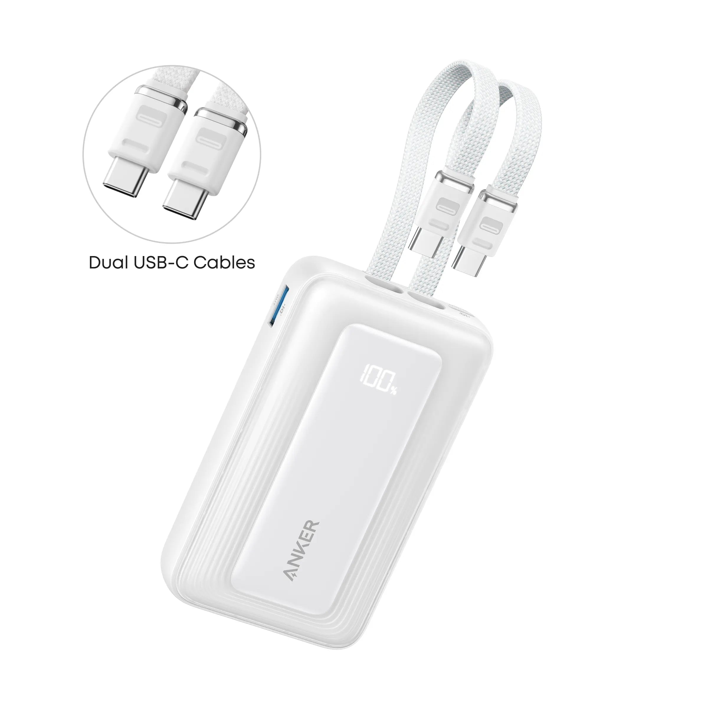 Anker Zolo Power Bank 5000mAh 35W with Built-in Dual USB-C Cable A110L