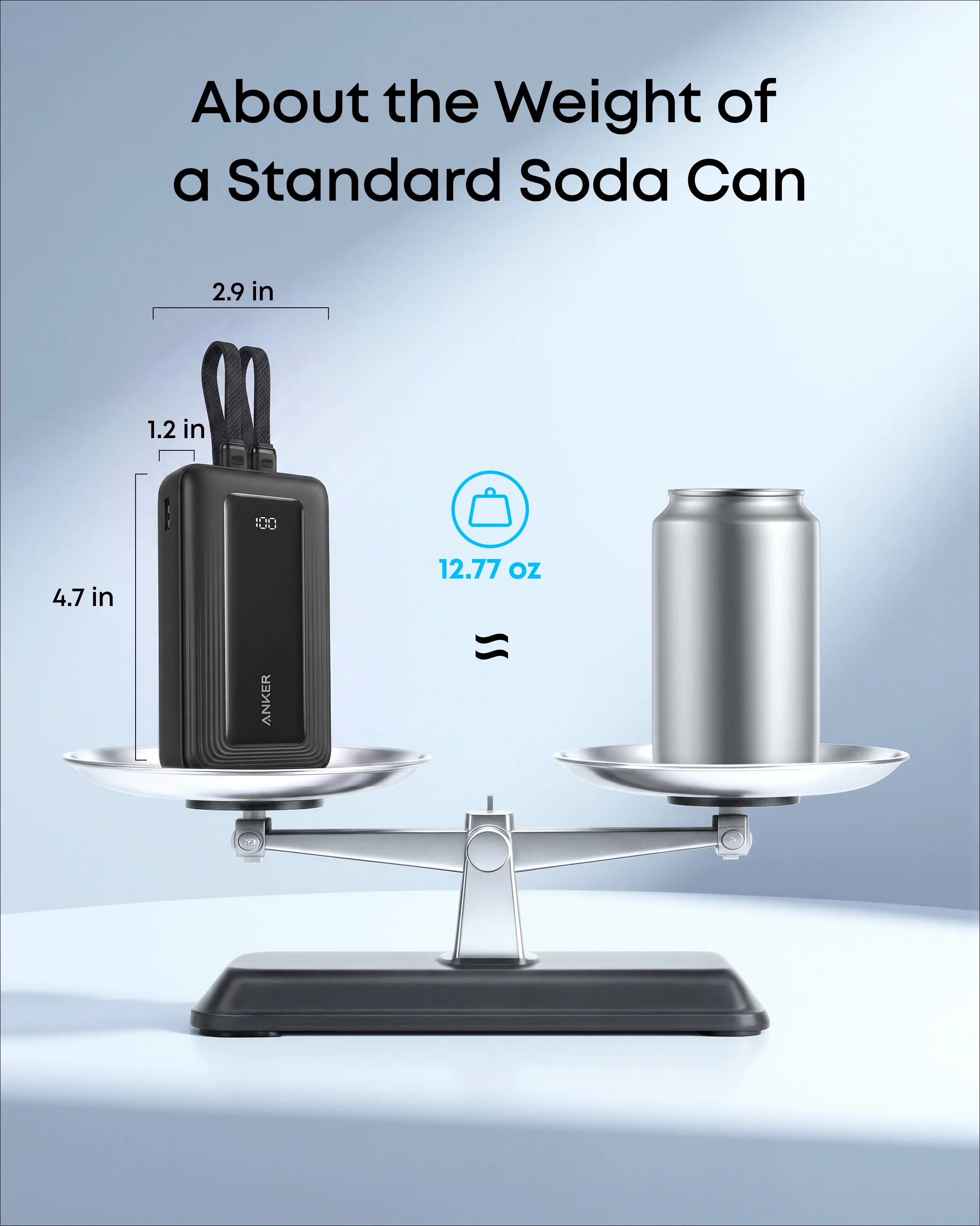 Anker Zolo Power Bank (10000 mAh, Built-In USB-C and Lightning Cable)30W