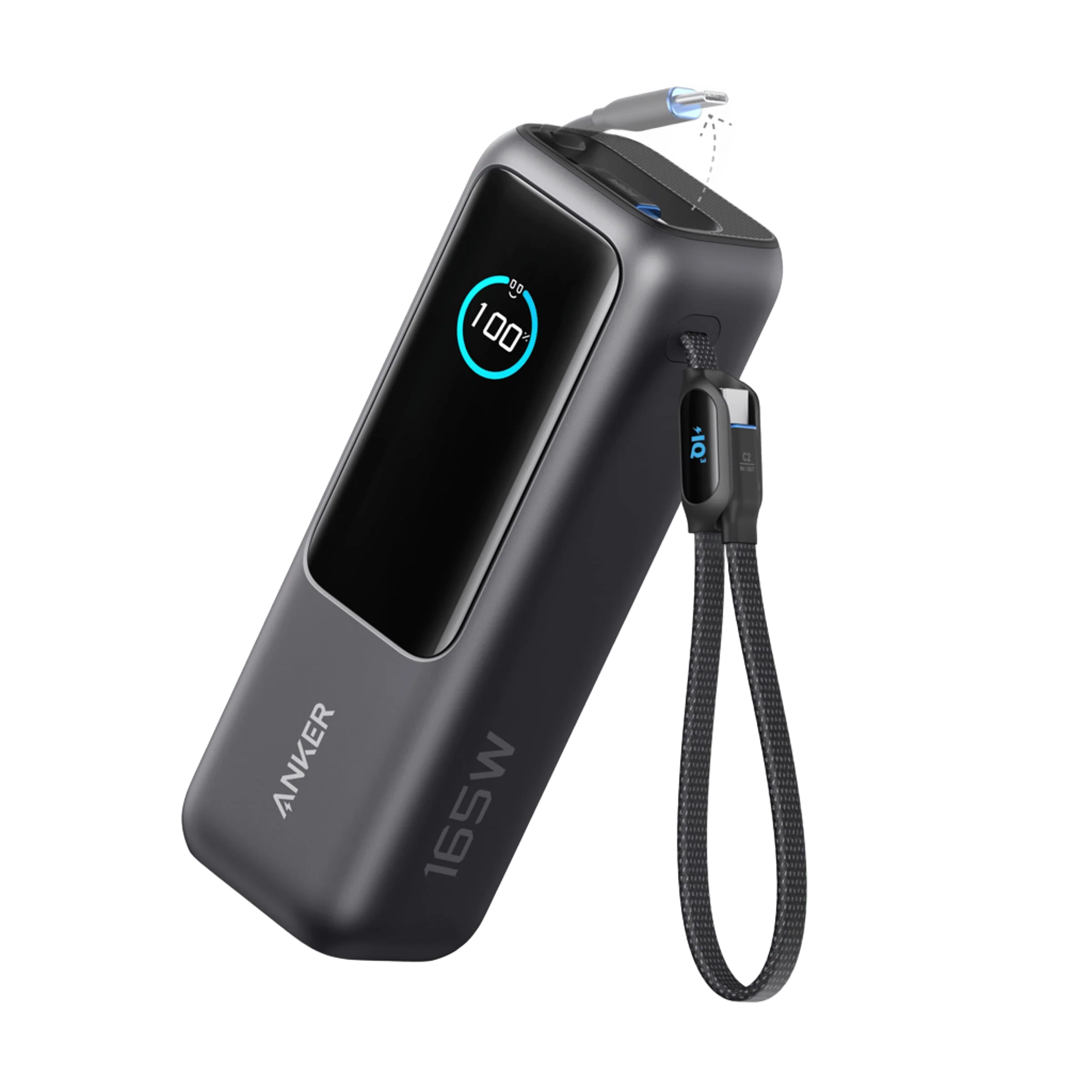 Anker A1695 Power Bank Zolo (25K, 165W, Built-in USB Type-C & Retractable Cable)