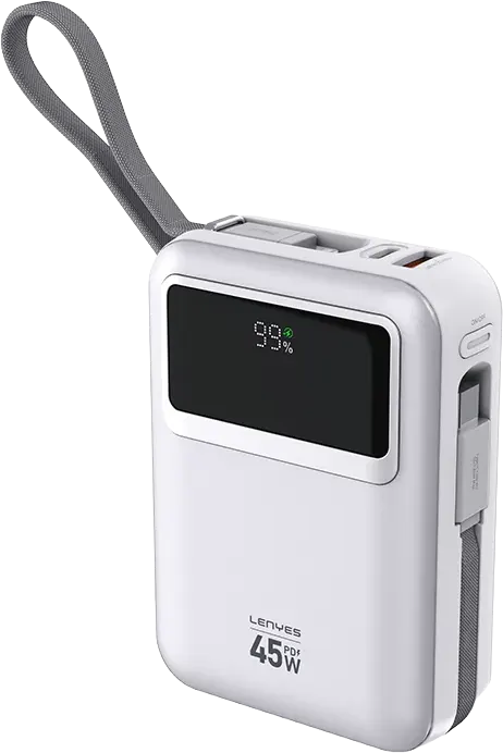 LENYES C04-A 5000mAh 45W Power Bank with 2 Built-in Cables