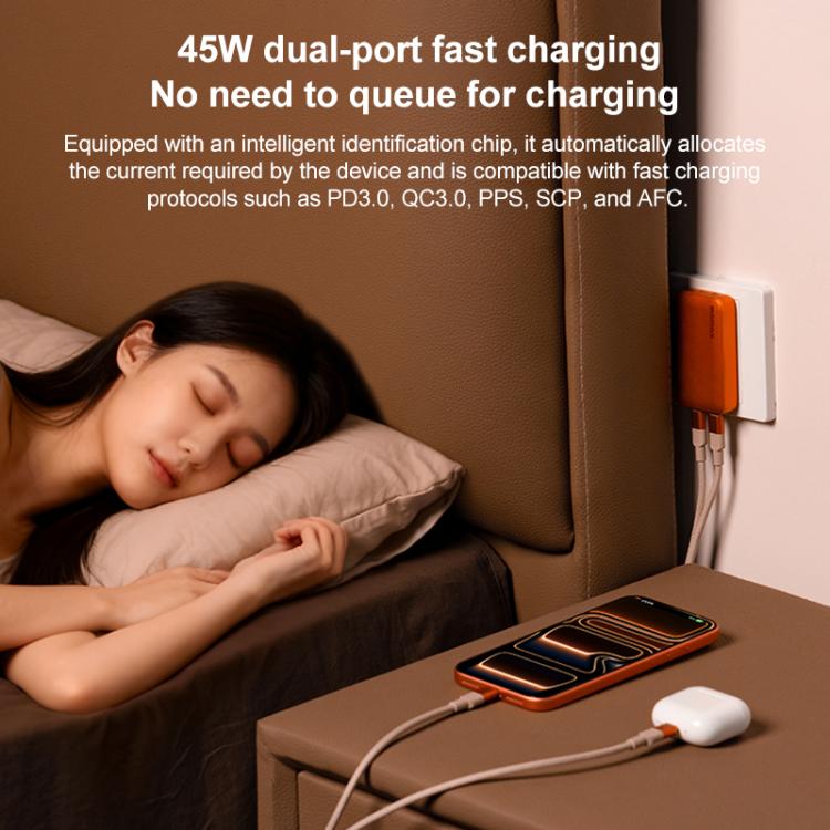 MOMAX 1-Charge Ultra 45W 2-Port GaN Silm Fast Charger Kit, US Plug