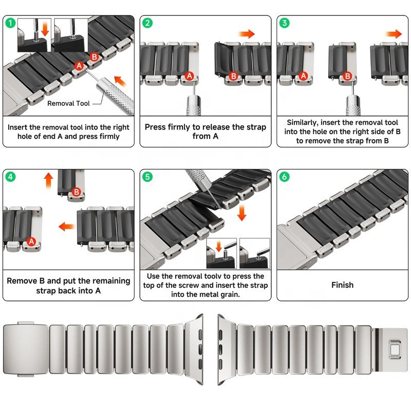 Luxury Ultimate Pure Titanium Metal Magnetic Buckle Band Strap for Apple Watch