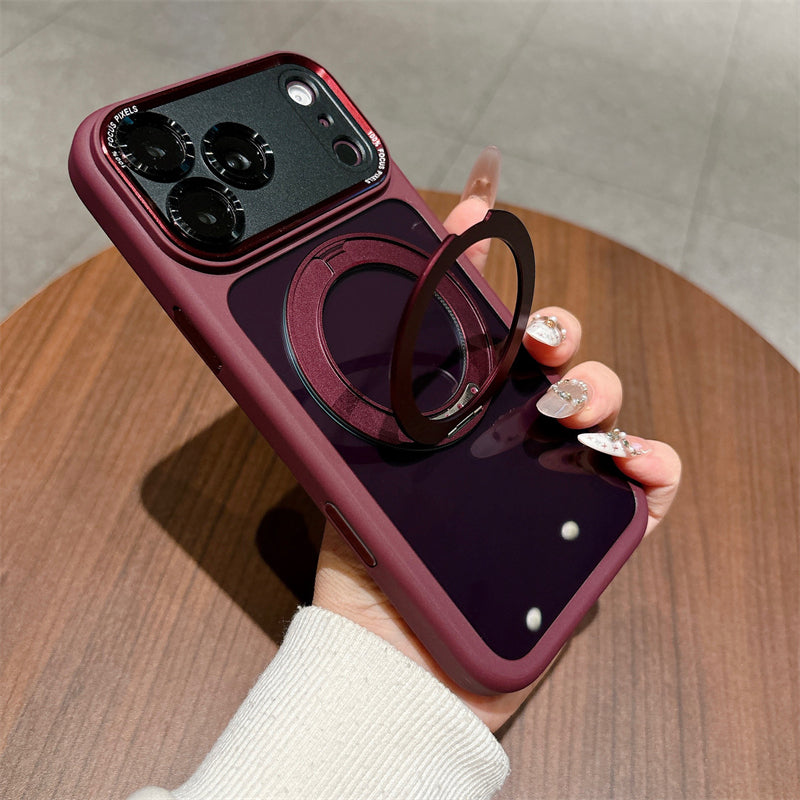 Popular TPU Acrylic Clear Magnetic 360° rotating ring Case for iPhone