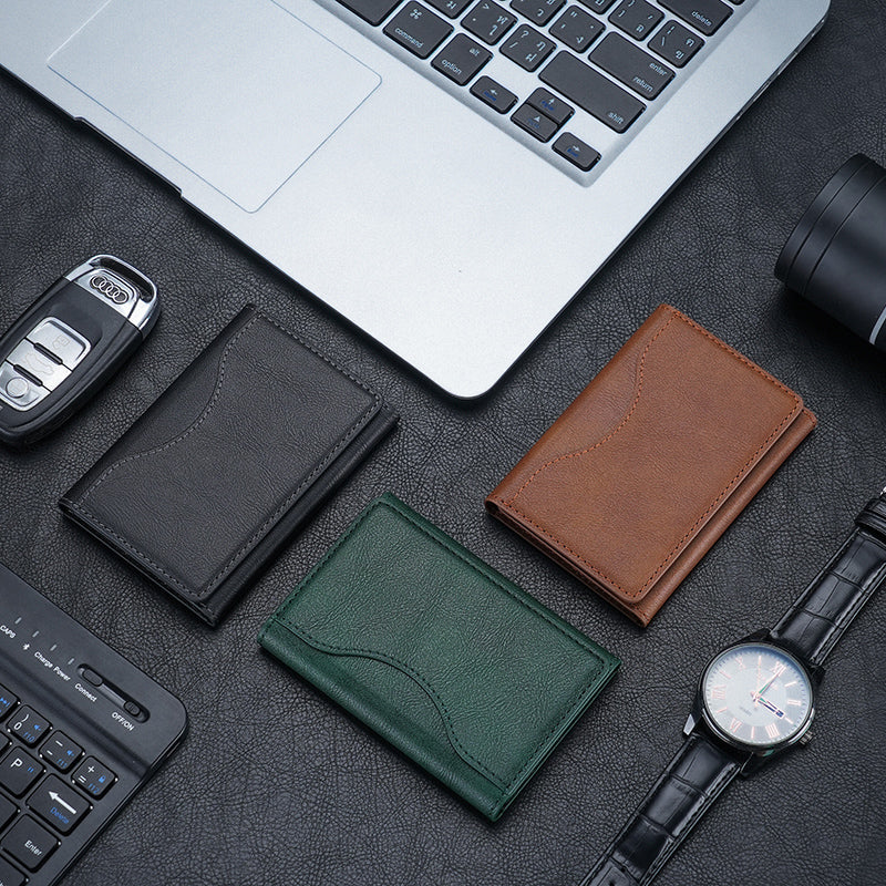 Safe PU Leather Wallet Magnetic Credit Card Holder